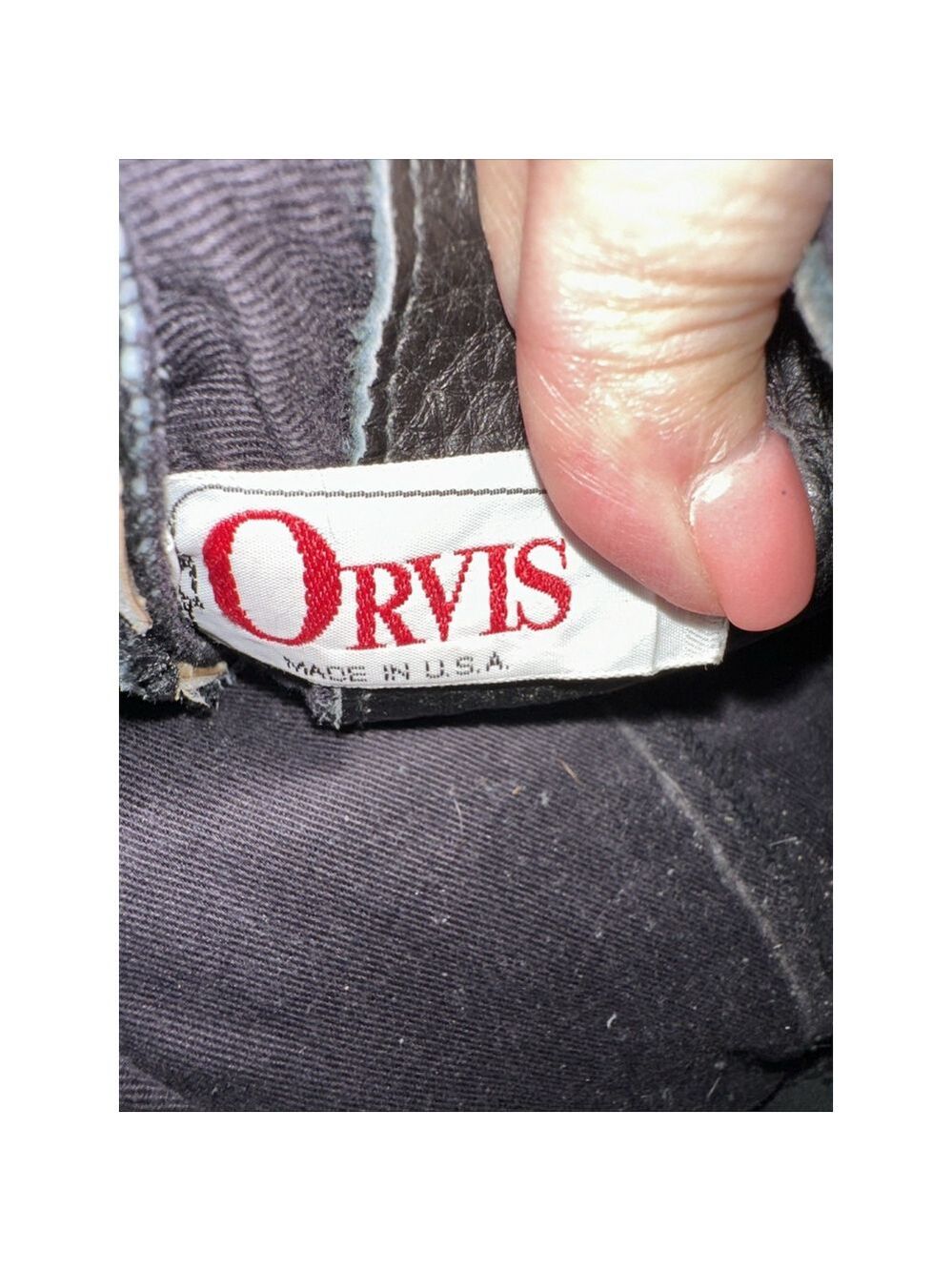 Vintage Orvis Black Brown Pebbled Leather Crossbody Bag - Picture 6 of 8